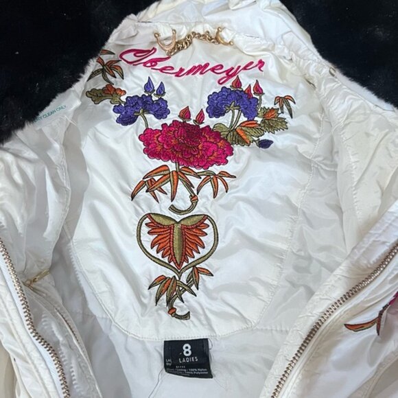 Obermeyer Women's White Long Sleeve Allure Thermolite Puffer Ski Jacket Size 8 - Picture 7 of 8